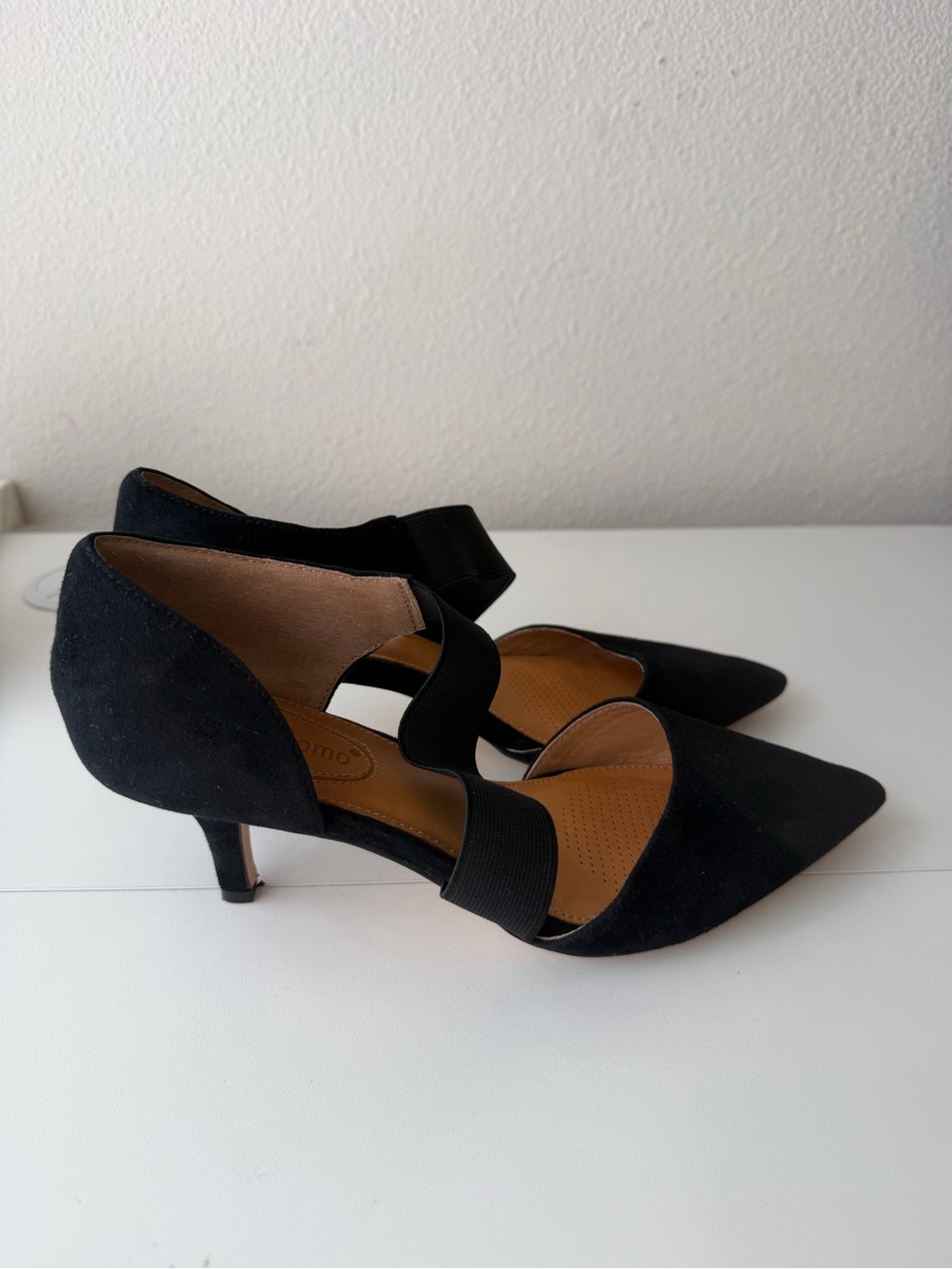 Denice Pump CC Corso Como Black Leather Point Toe Ankle Strap Heels Size 6.5 - Picture 8 of 10